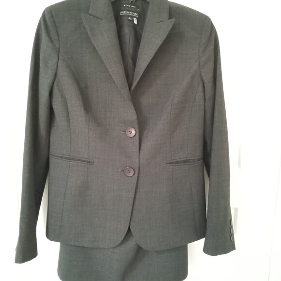 Blazer and skirt Jones New York size 10 dark grey - Picture 1 of 7